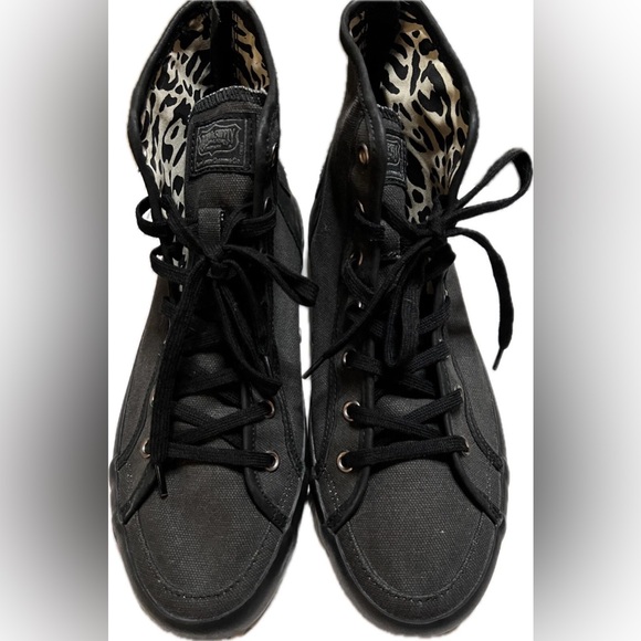Denim & Supply Ralph Lauren Sneakers Women's Size 9B Black High Top Zip Back - Picture 5 of 9